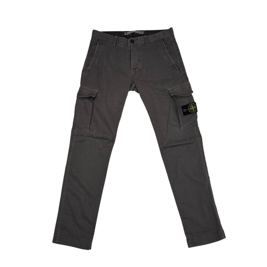 Stone Island Dark Green Brushed Cotton Cargo Trousers