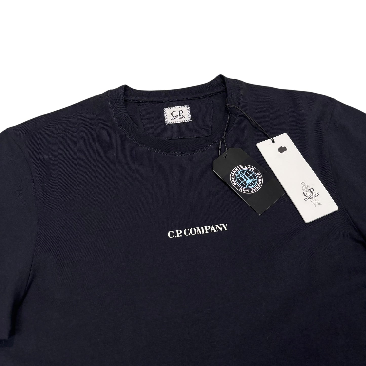 CP Company Navy Blue Logo Spell Out TShirt