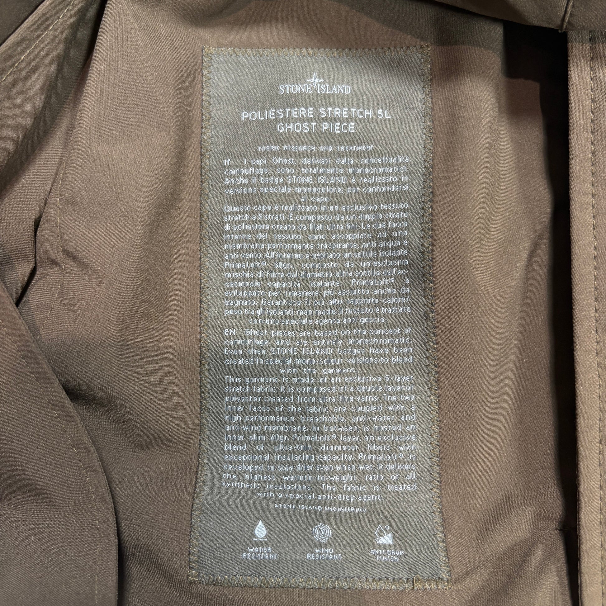 Stone Island Poliestere Stretch 5L Ghost Piece Green Jacket