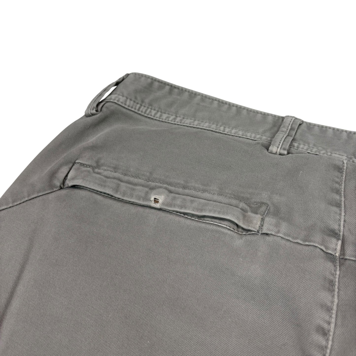 Stone Island Light Grey Zip Pocket Brushed Cotton Cargo Trousers
