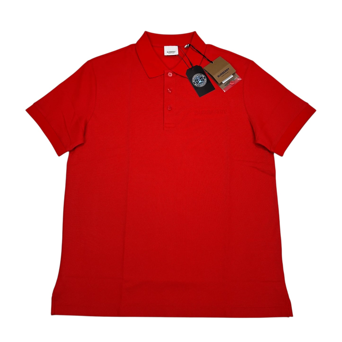 Burberry Red Logo-Embroidered Polo Shirt