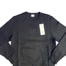 Load image into Gallery viewer, Cp Company Black Diagonal Raised Fleece Logo Sweatshirt
