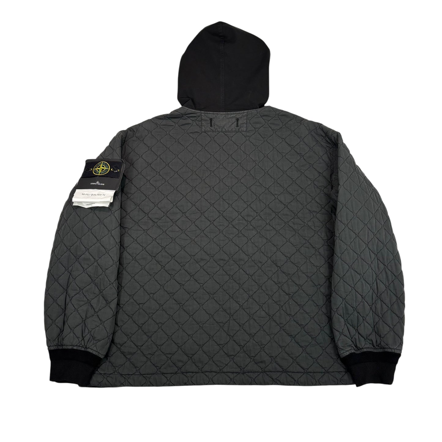 Stone Island Black 50 Fili Quilted-TC Compass Patch Jacket