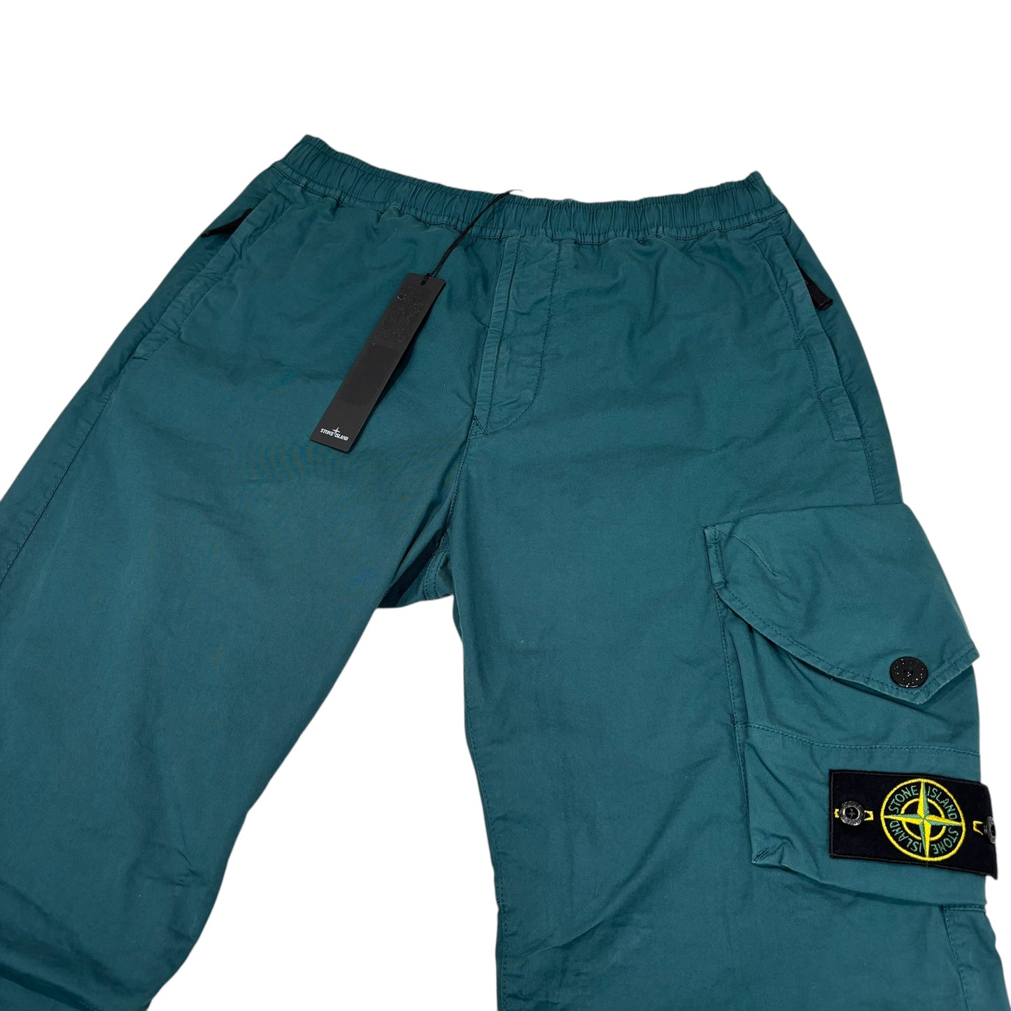 Stone Island Stone Grey Brushed Cotton Compass-Patch Cargo Trousers