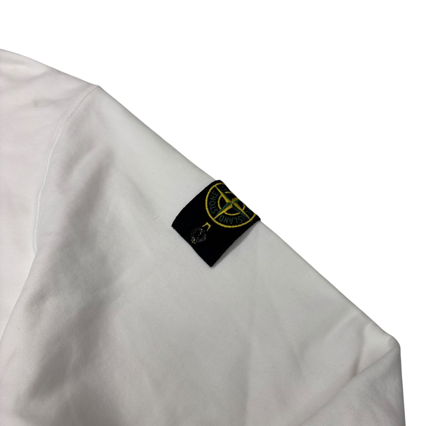 Stone Island White Zip Up Compass Patch Jacket