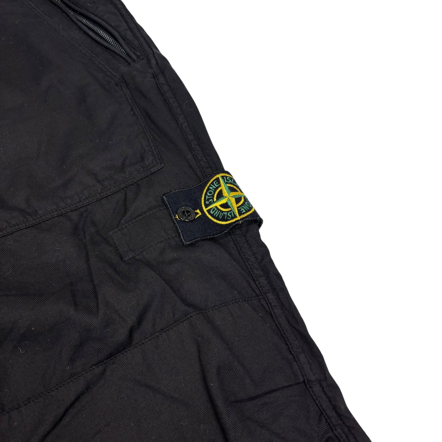 Stone Island Black Compass Patch Trousers