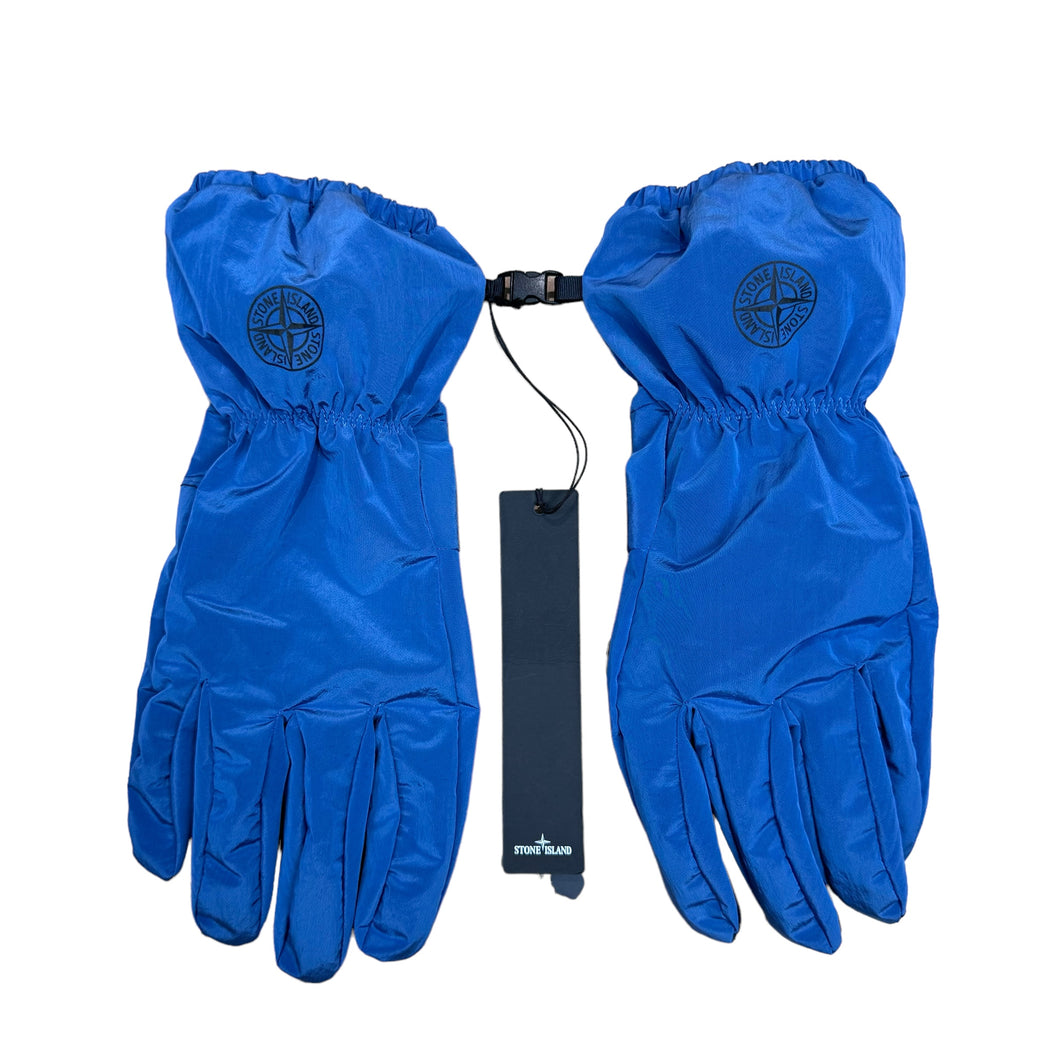 Stone Island Blue Nylon Metal Gloves