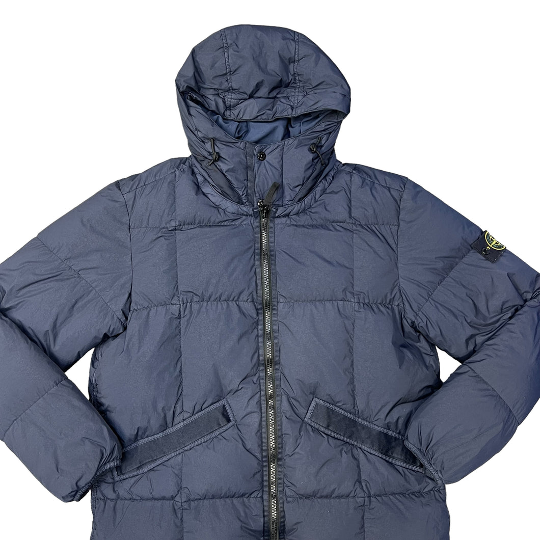 Stone Island Navy Blue Garment Dyed Crinkle Reps NY Down Puffer Coat