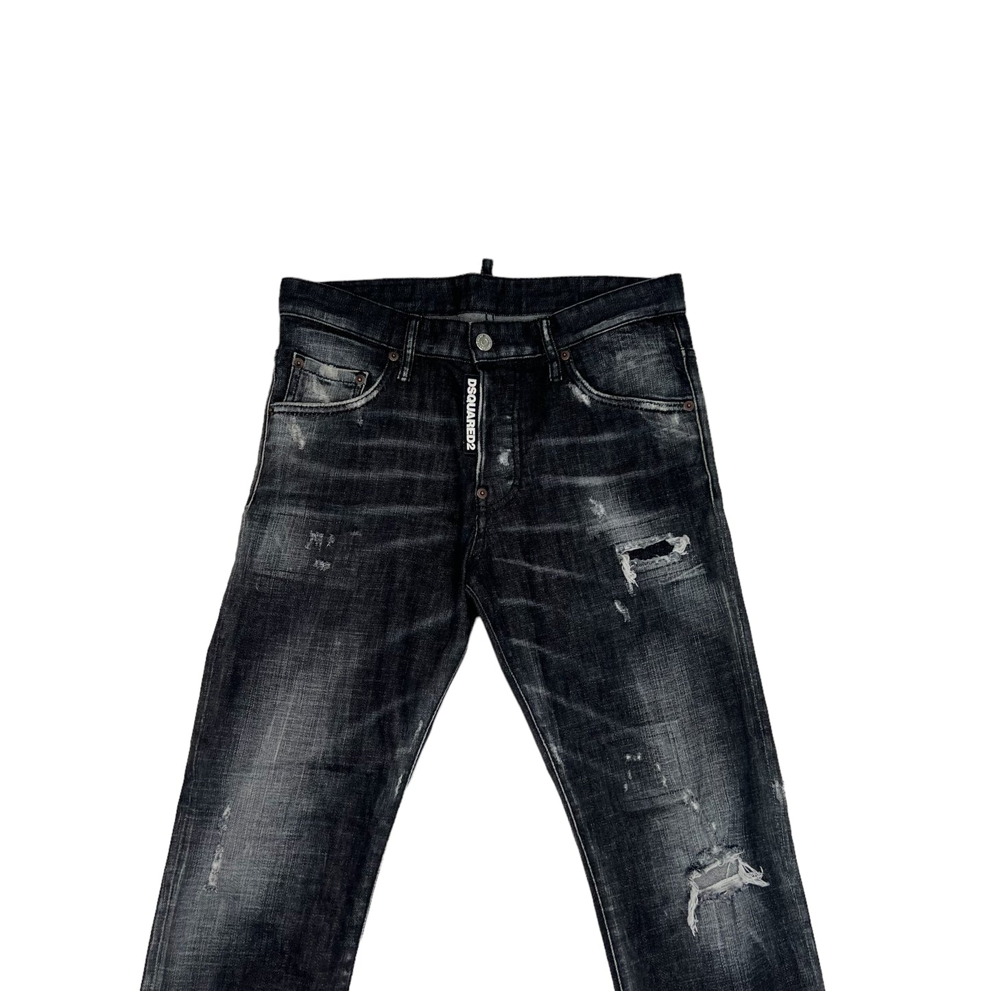 Dsquared2 Black Denim Ripped Jeans