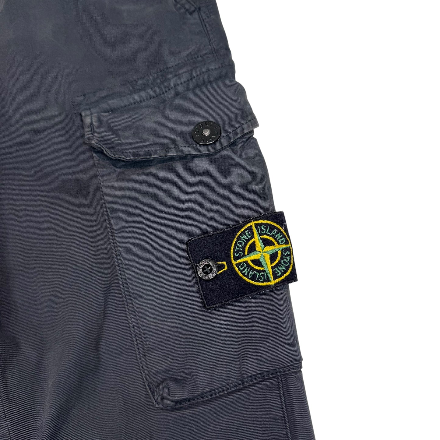 Stone Island Black Compass-Patch Brushed Cotton Cargo Trousers