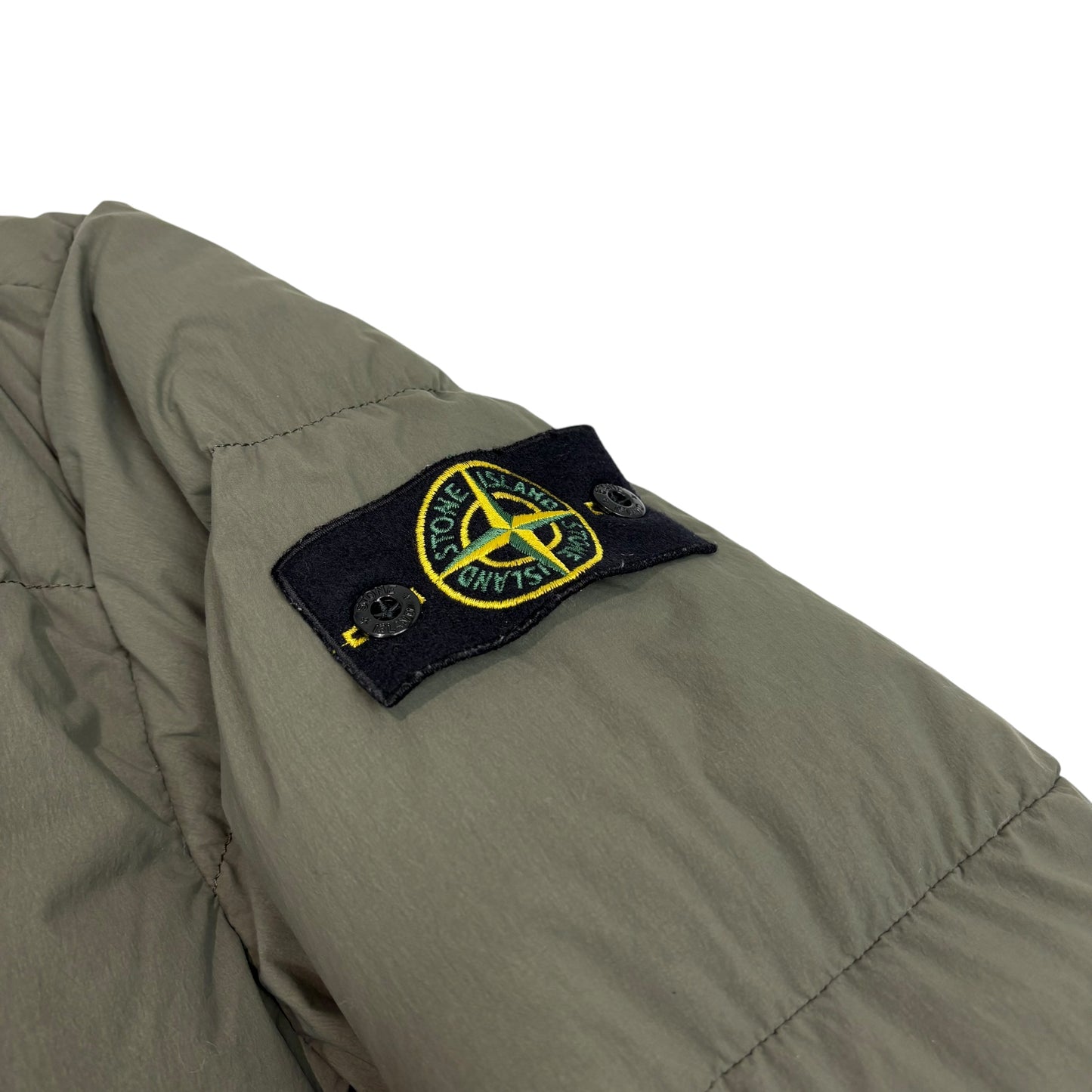 Stone Island Brown Garment Dyed Organic Feel Tela NY Down Jacket