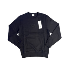 Load image into Gallery viewer, Cp Company Black Diagonal Raised Fleece Logo Sweatshirt
