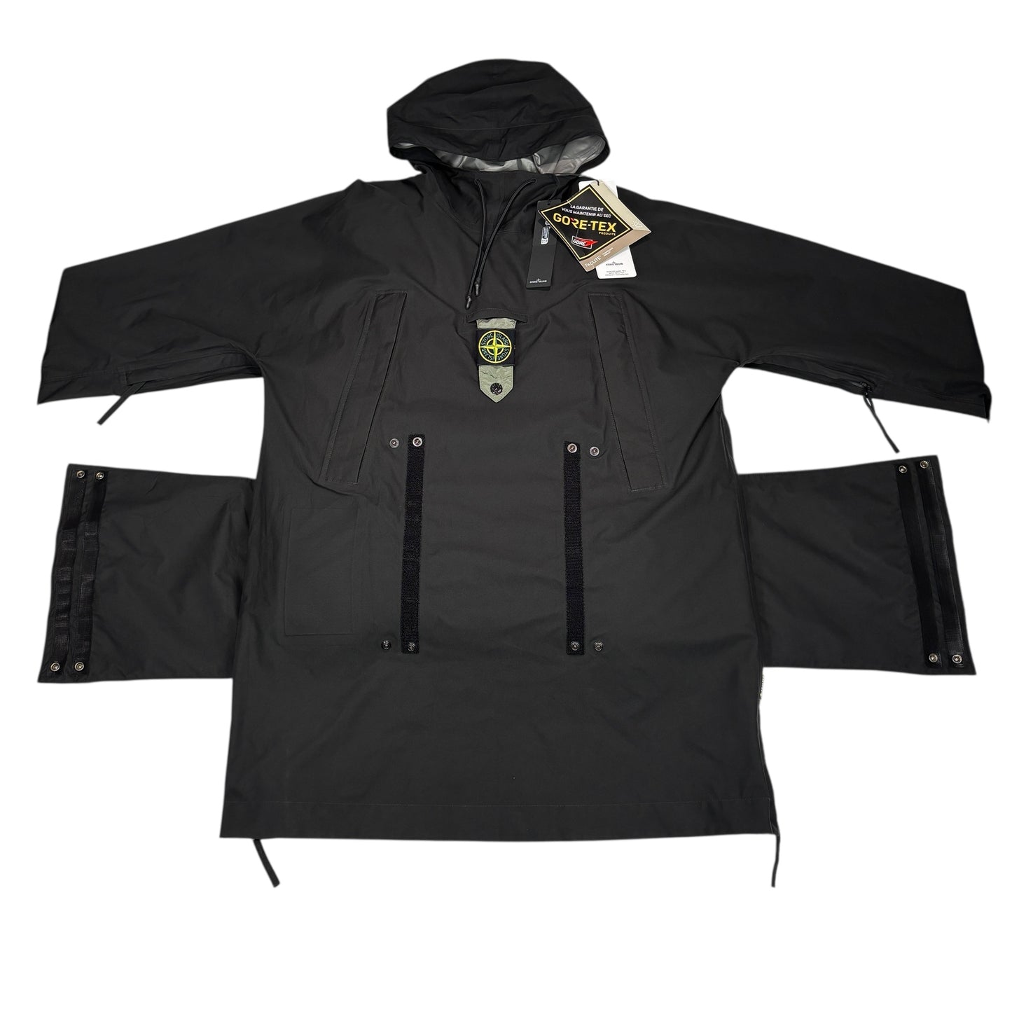 Stone island Black Ripstop Gore-Tex with Paclite Product Technology with Removable Down Gilet Jacket