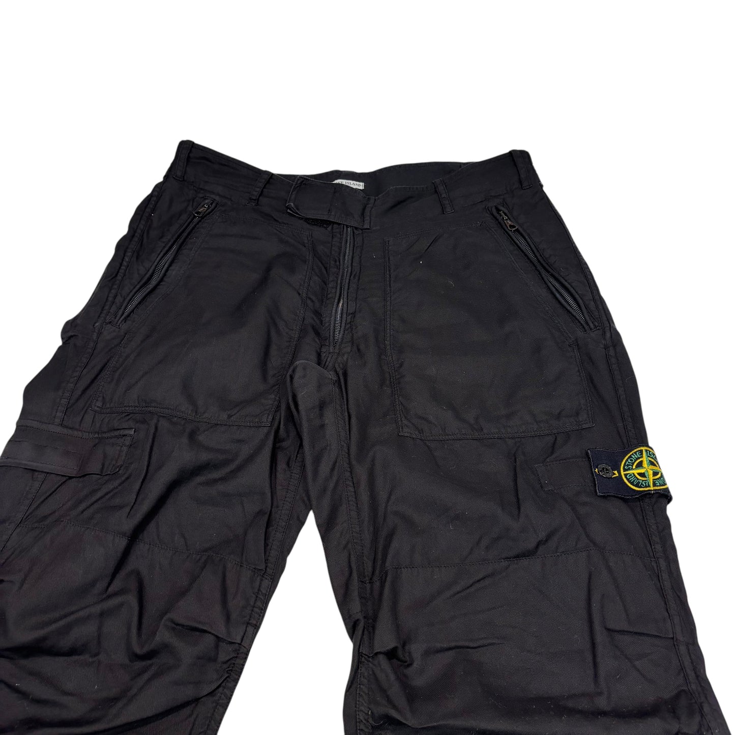 Stone Island Black Compass Patch Trousers