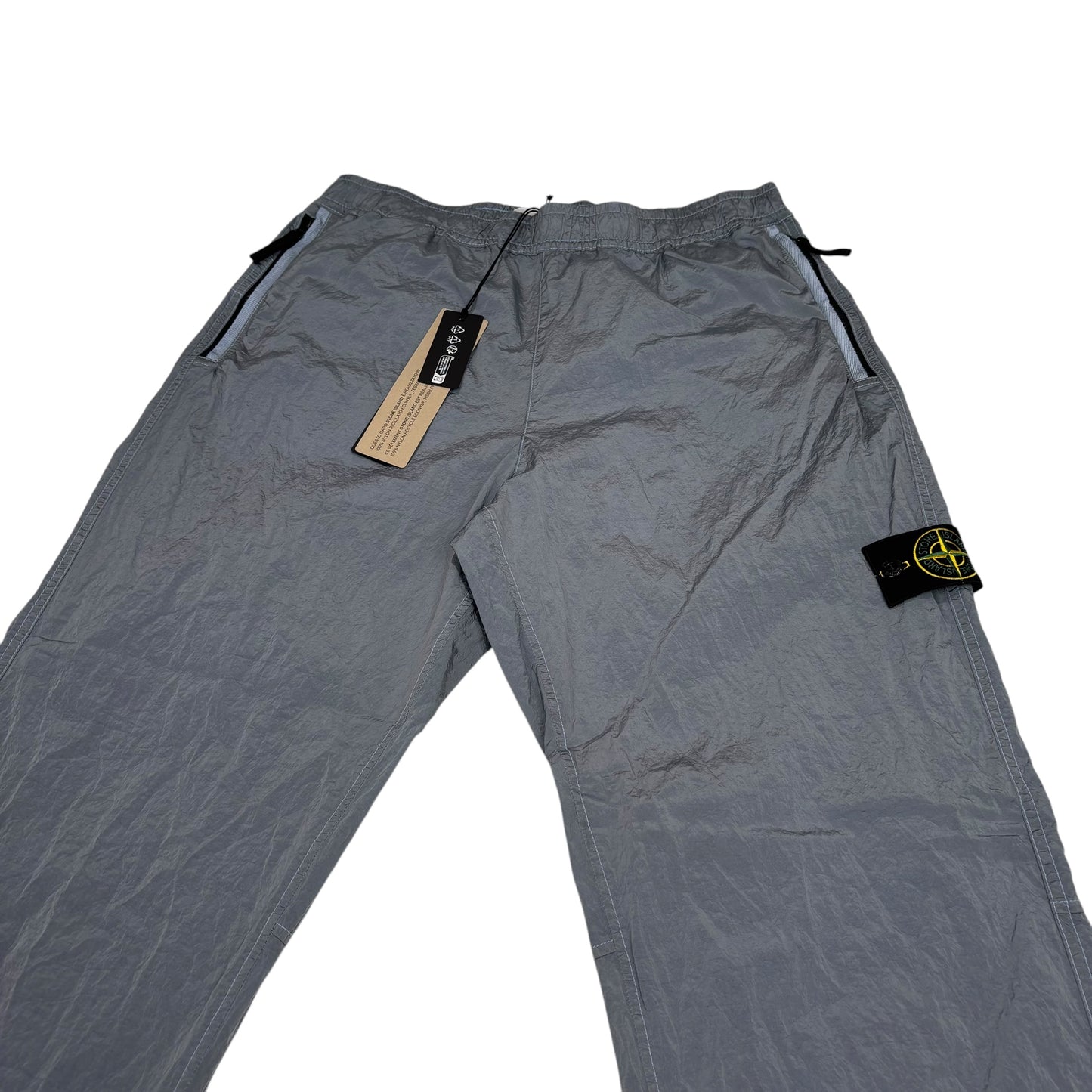 Stone Island Avio Blue Nylon Metal Compass-Patch Trousers
