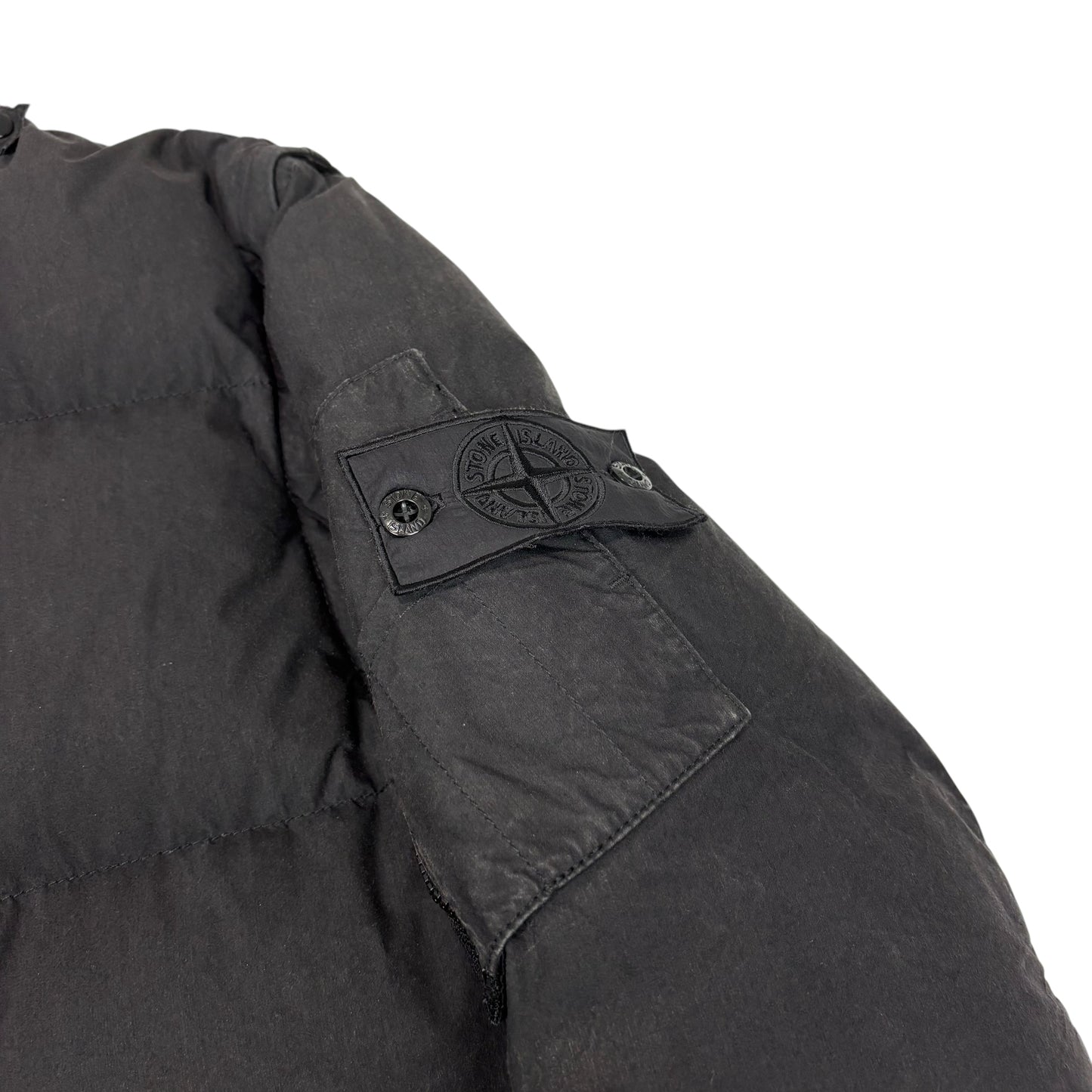 Stone Island Black Shadow Project  Compass-Patch with Removable Arms Cotton Nylon Poplin Down Jacket