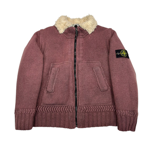 Stone Island Burgundy Fodera Staccabile Woollen Jacket
