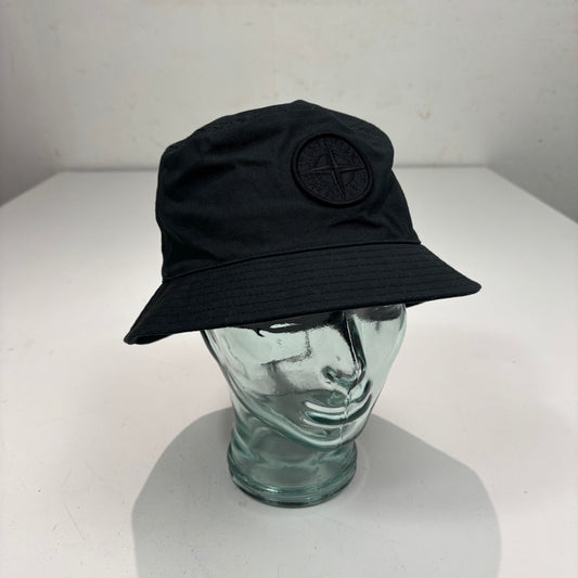 Stone Island Black Embroidered Logo Bucket Hat