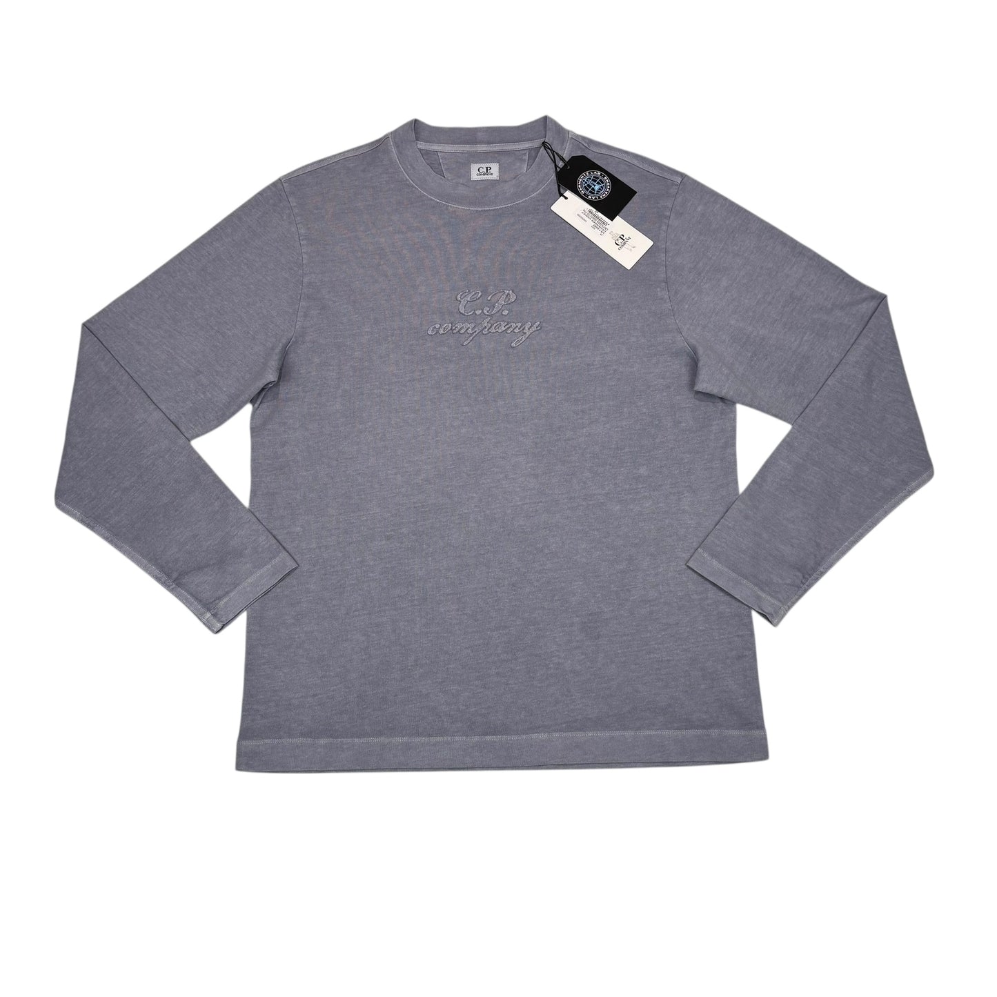 CP Company Lavender Violet Long Sleeve Logo Embroidery Tshirt