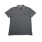 Stone Island Grey Patch Logo Striped Polo TShirt