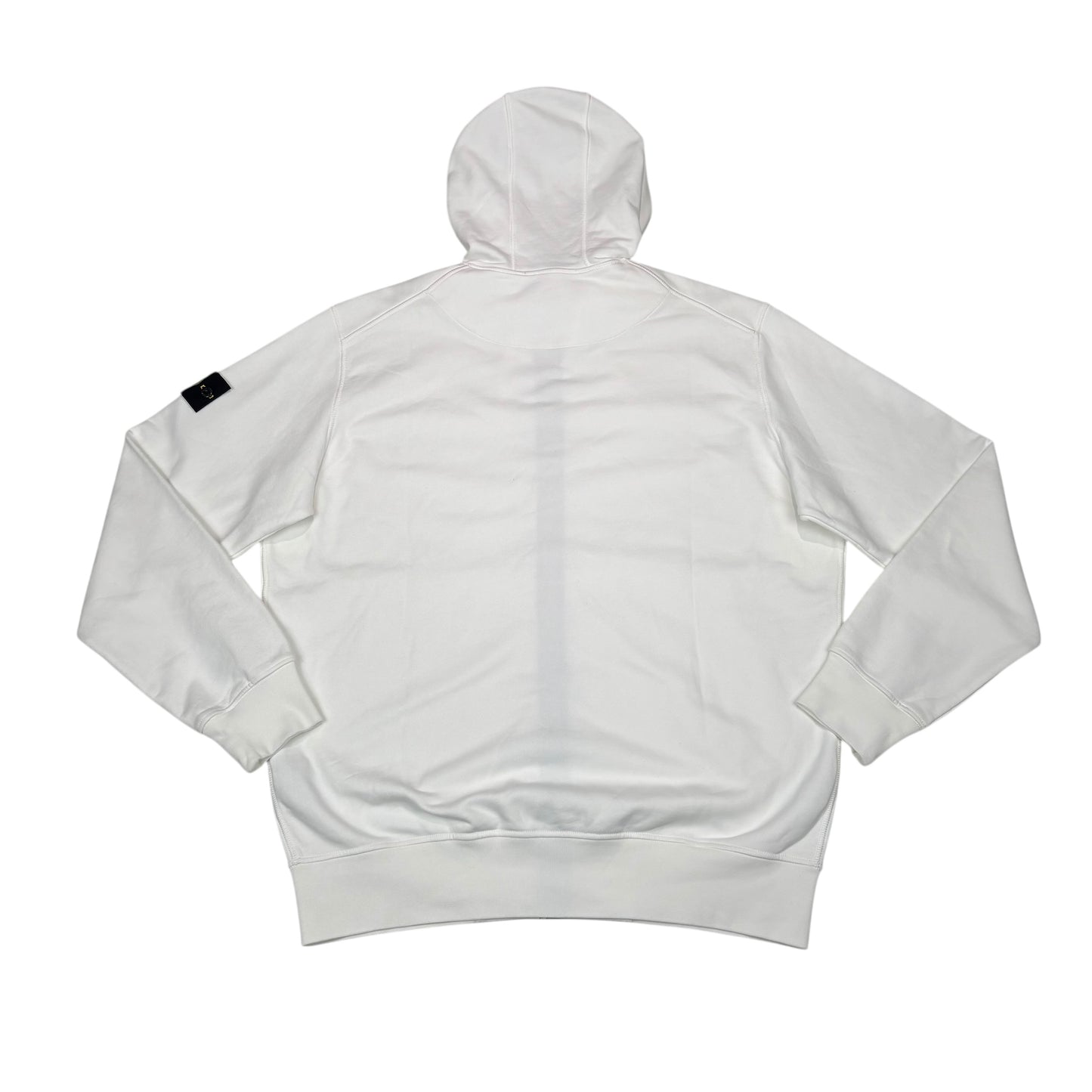 Stone Island White Zip Up Compass Patch Jacket