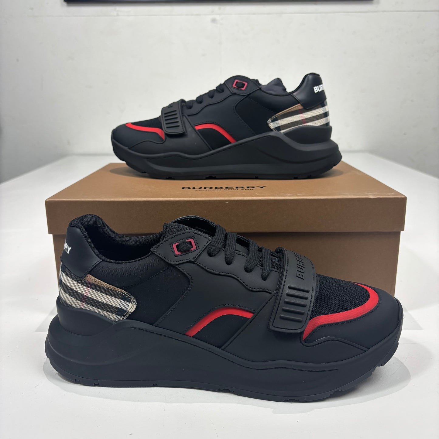 Burberry Black Ramsey Check Men’s Trainers
