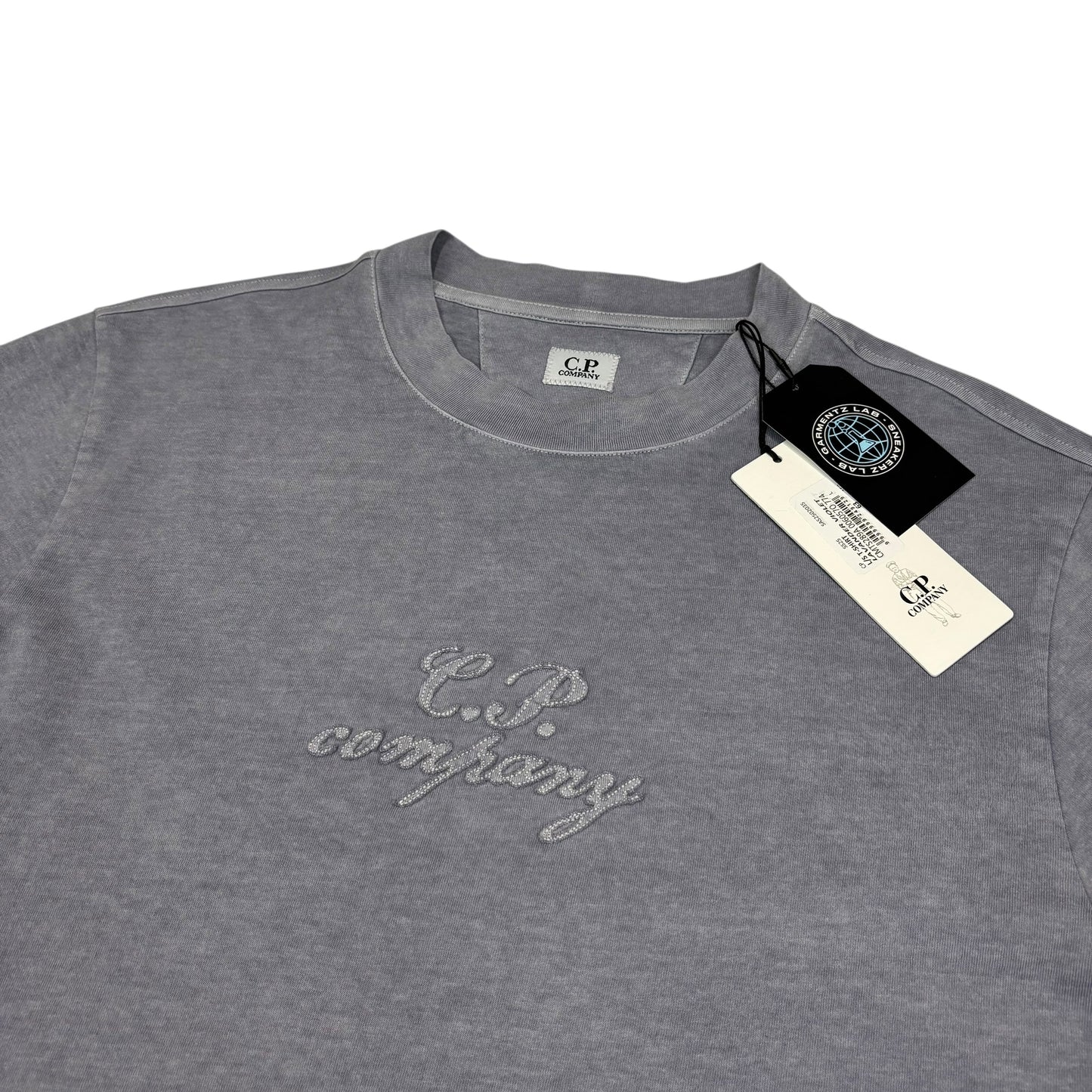 CP Company Lavender Violet Long Sleeve Logo Embroidery Tshirt