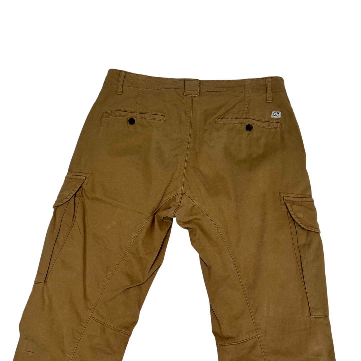 CP Company Caramel Brown Single Goggle Brushed Cotton Cargo Trousers