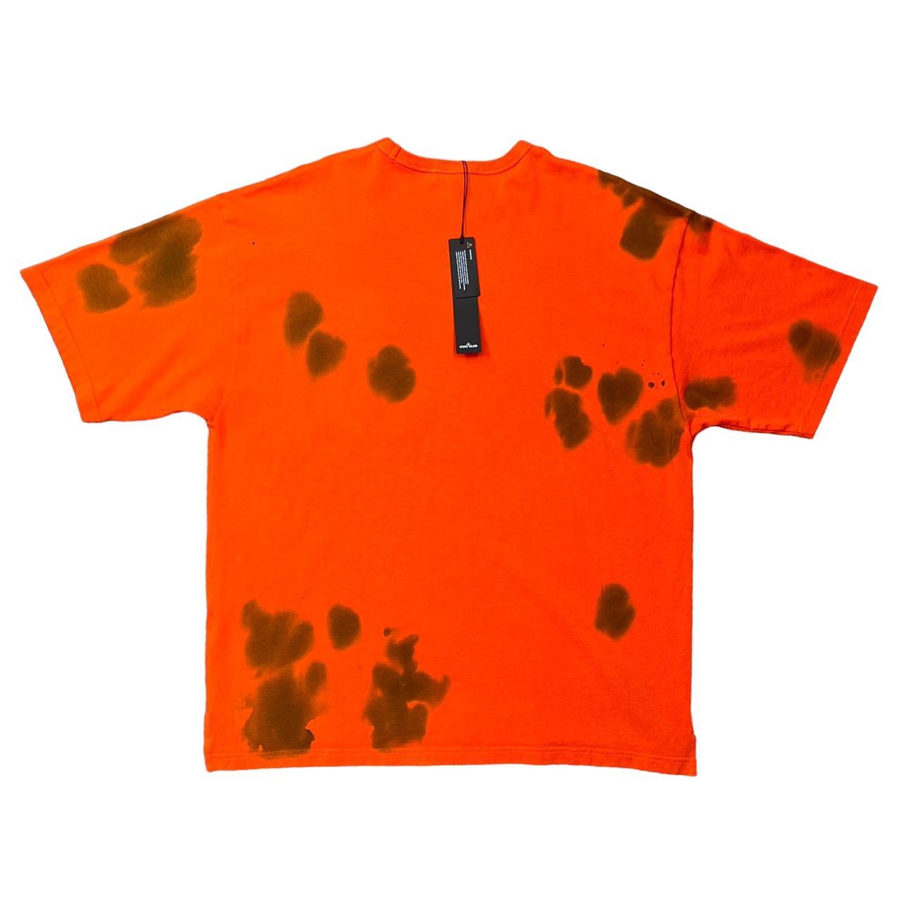 Stone Island Red Tye-Dye Patch Logo TShirt