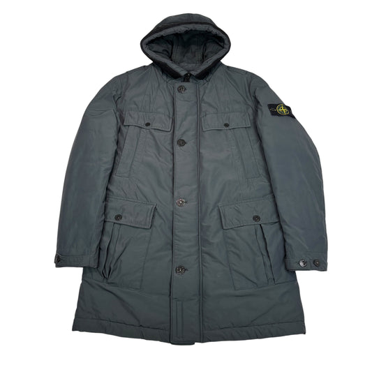 Stone Island Stone Grey Micro Reps with Primaloft Insulation Technology Hood Spell Put Jacket
