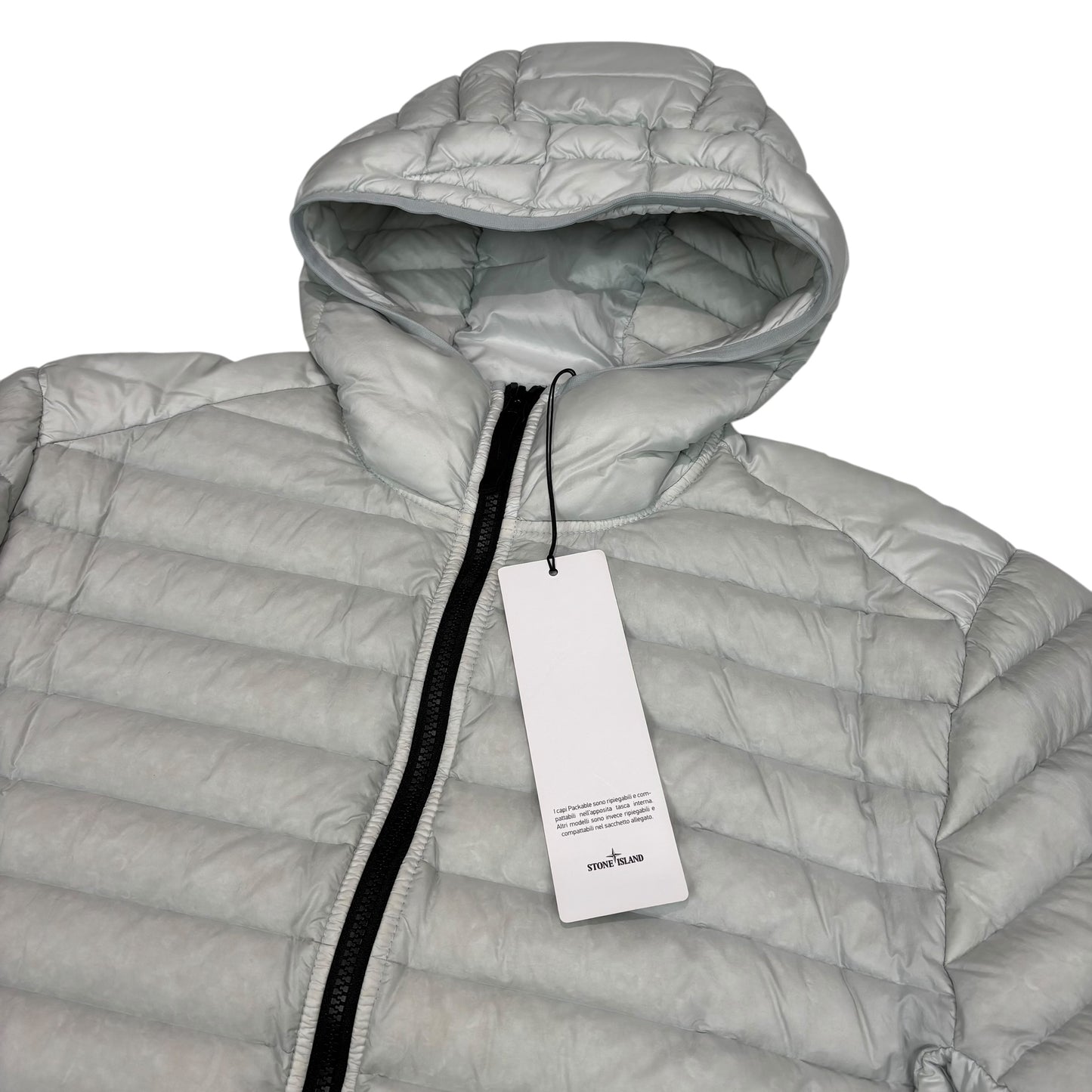 Stone Island Ice Blue Loom Woven Chambers R-Nylon Down-TC Compass Patch Jacket