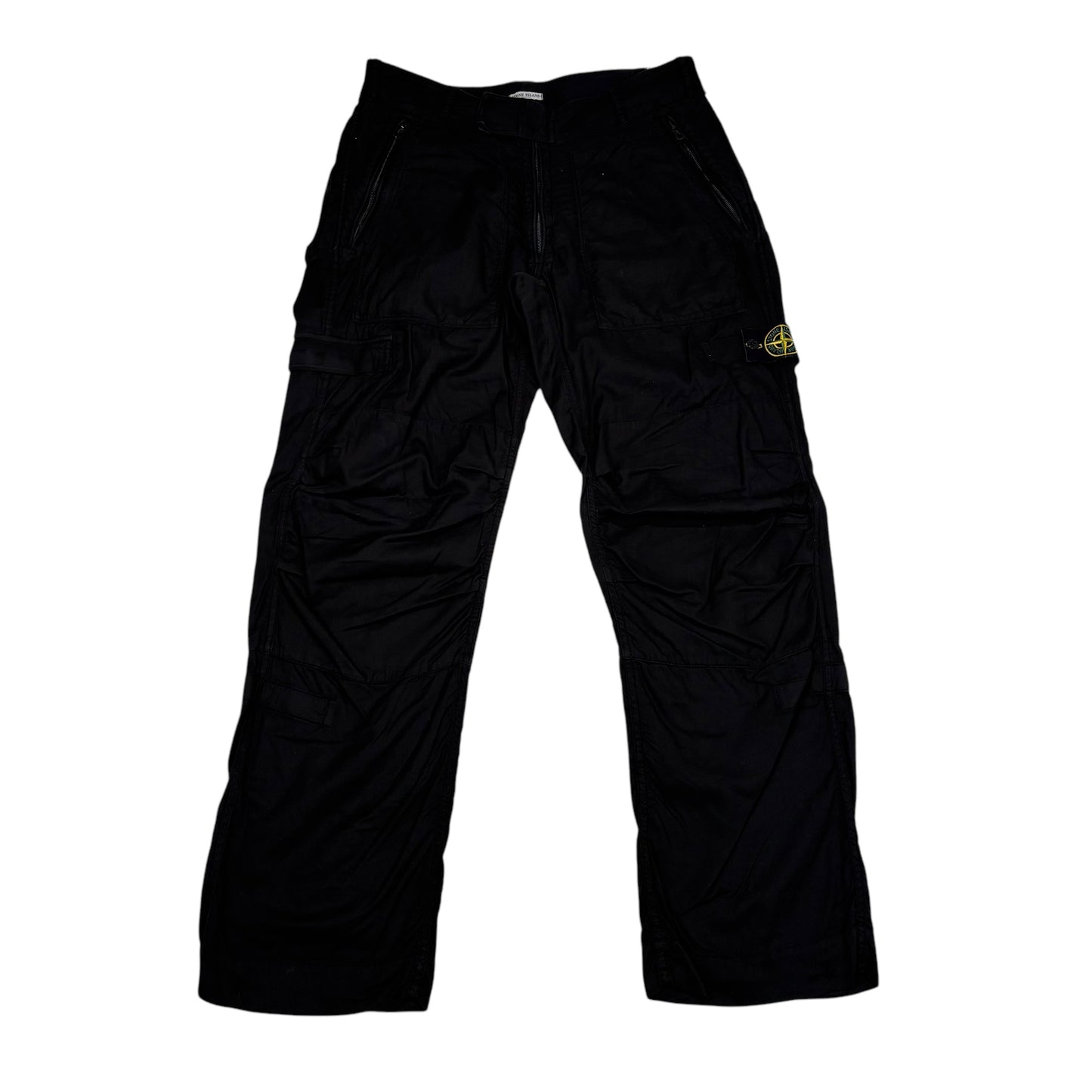 Stone Island Black Compass Patch Trousers
