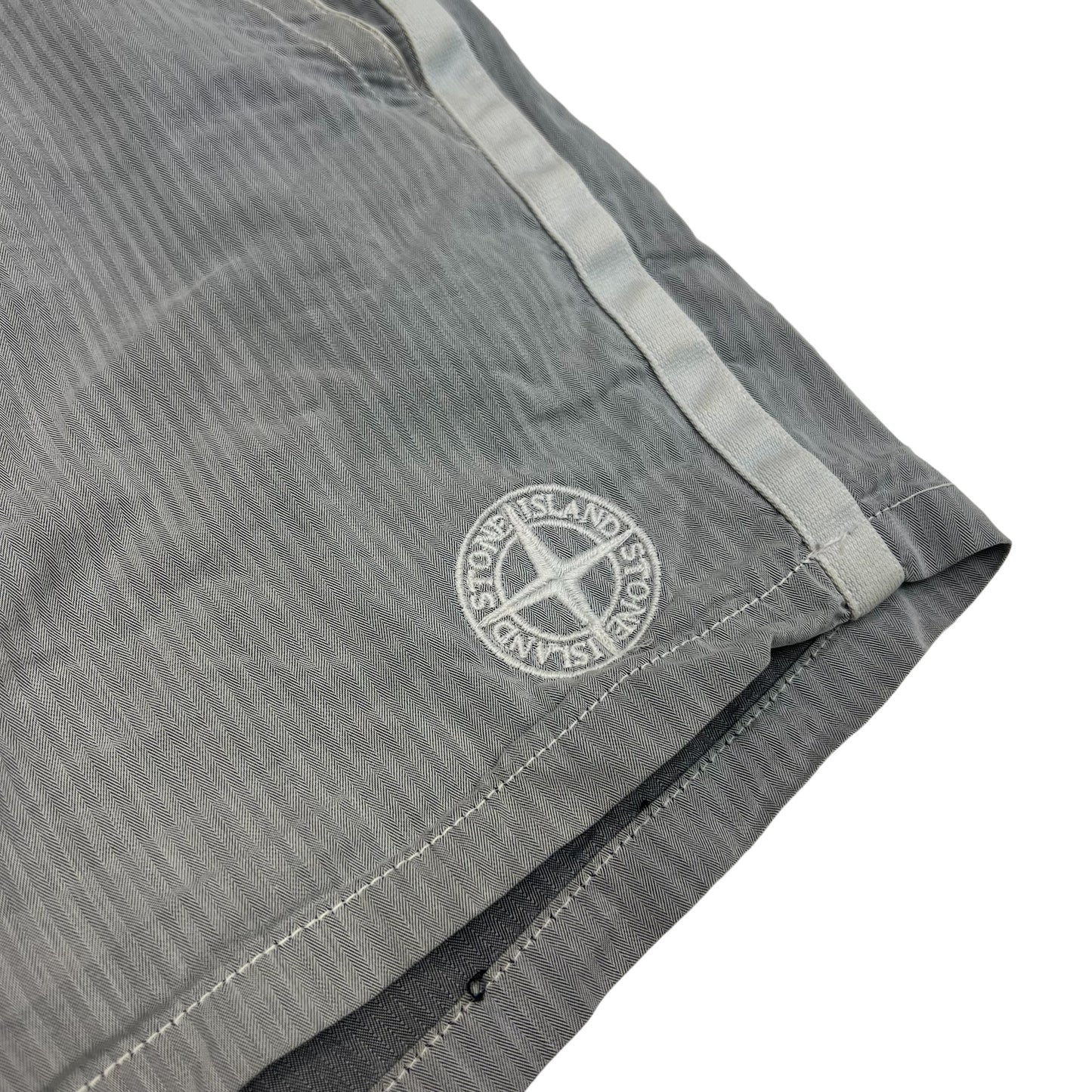 Stone Island Grey Logo-Embroidery Swim Shorts
