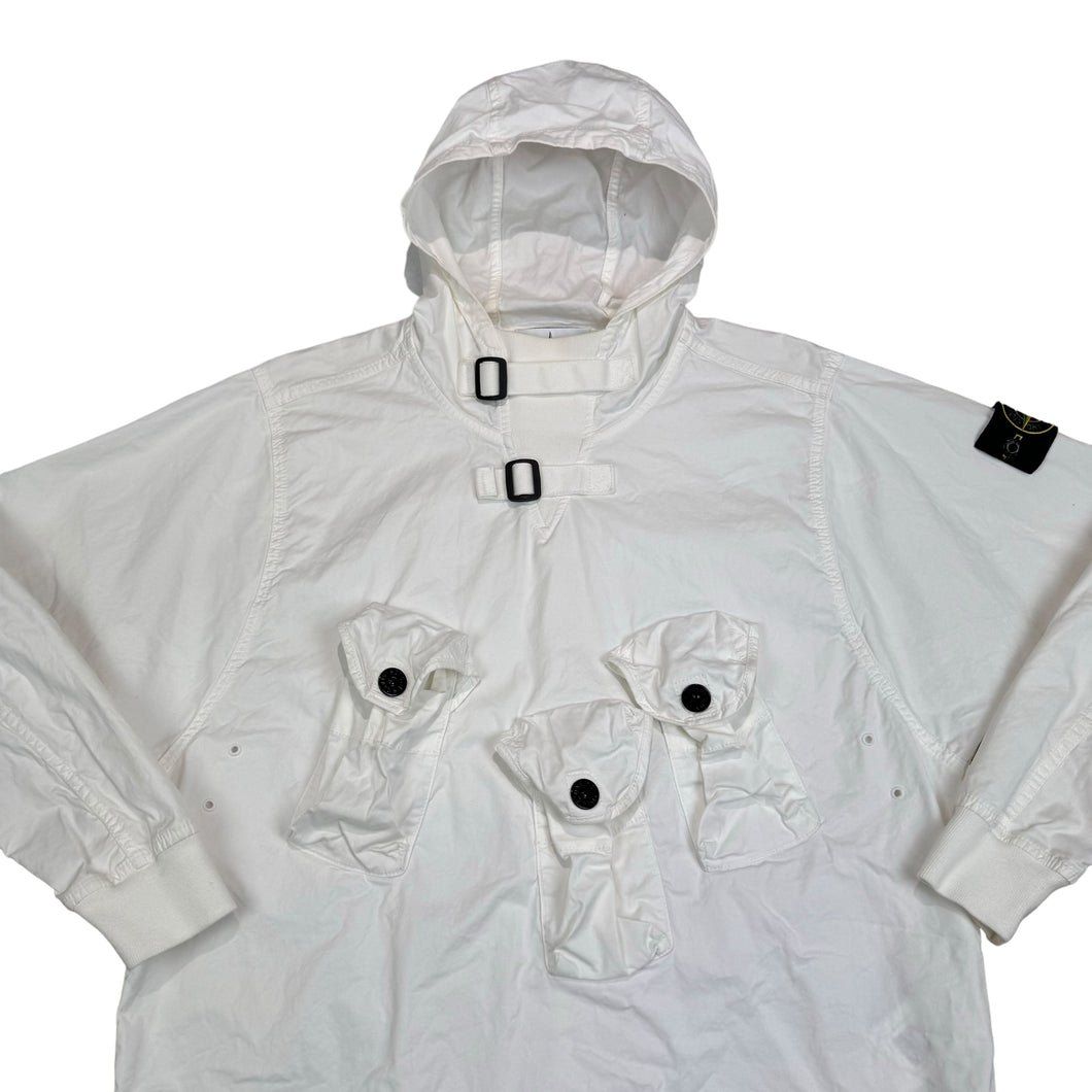 Stone Island White Patch Pocket Pullover Smock