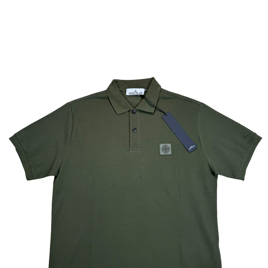 Stone Island Forest Green Patch Logo Polo Shirt