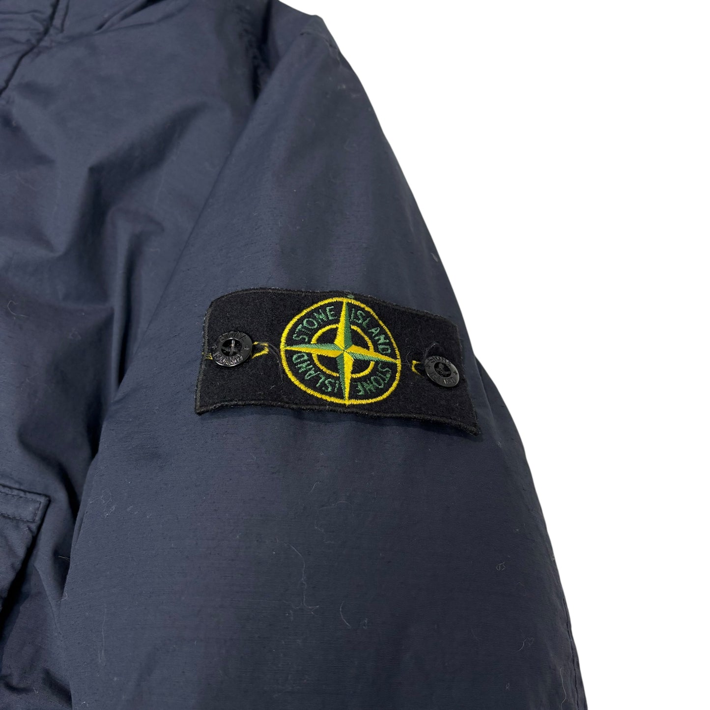 Stone Island Navy Blue Naslan Light Watro Down-TC Compass Patch Coat