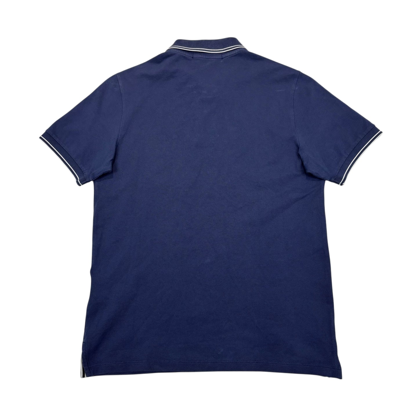 Stone Island Navy Blue with White Stripe Patch Logo Polo Shirt