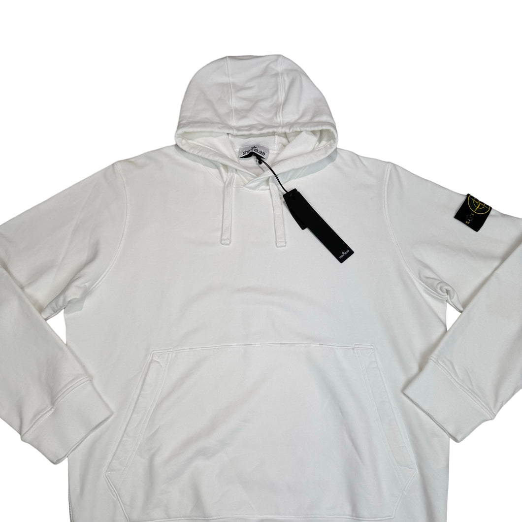 Stone Island White Pull Over Cotton Hoodie