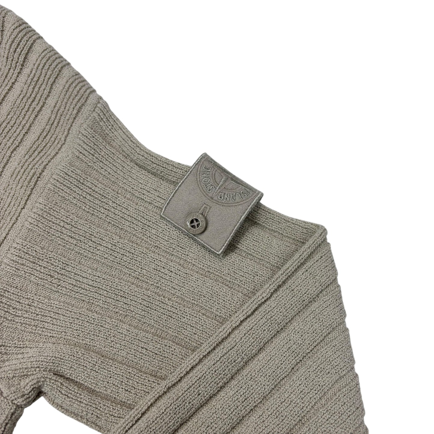 Stone Island Beige Ghost Piece Knitted Quarter Zip Jumper