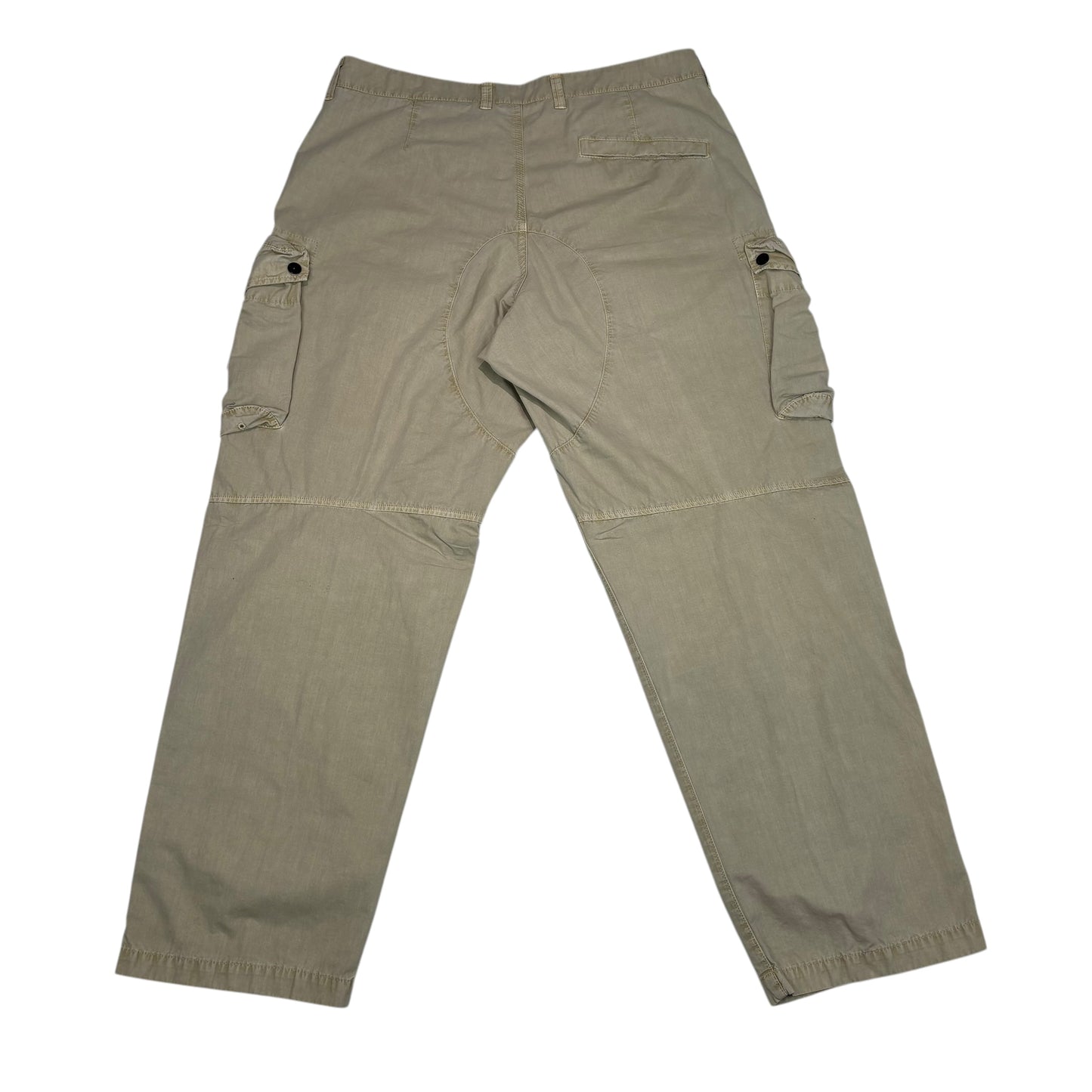 Stone Island Cream Compass-Patch Brushed Cotton Cargo Trouser