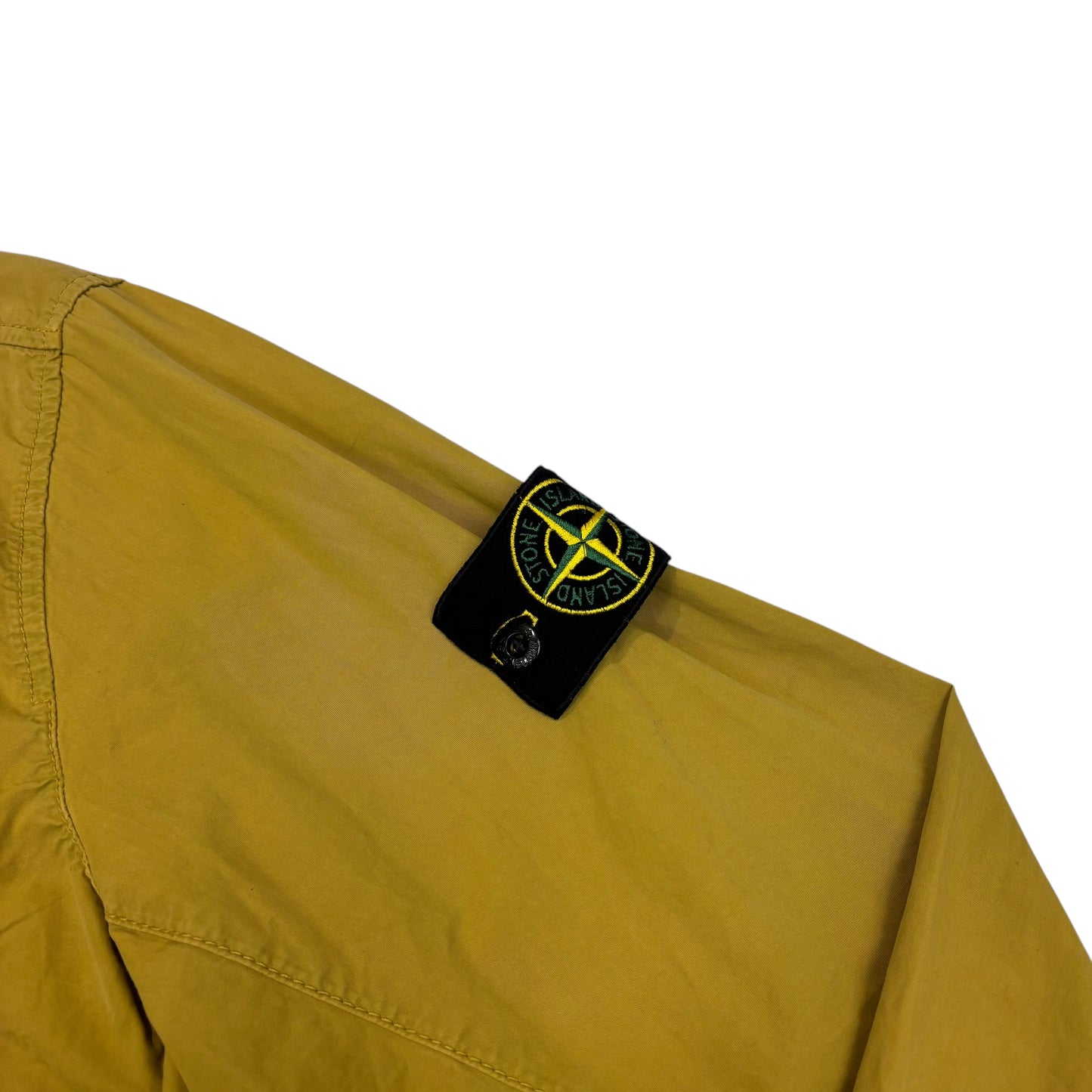 Stone Island Mustard Yellow Brushed Cotton Compass-Patch Overshirt Jacket