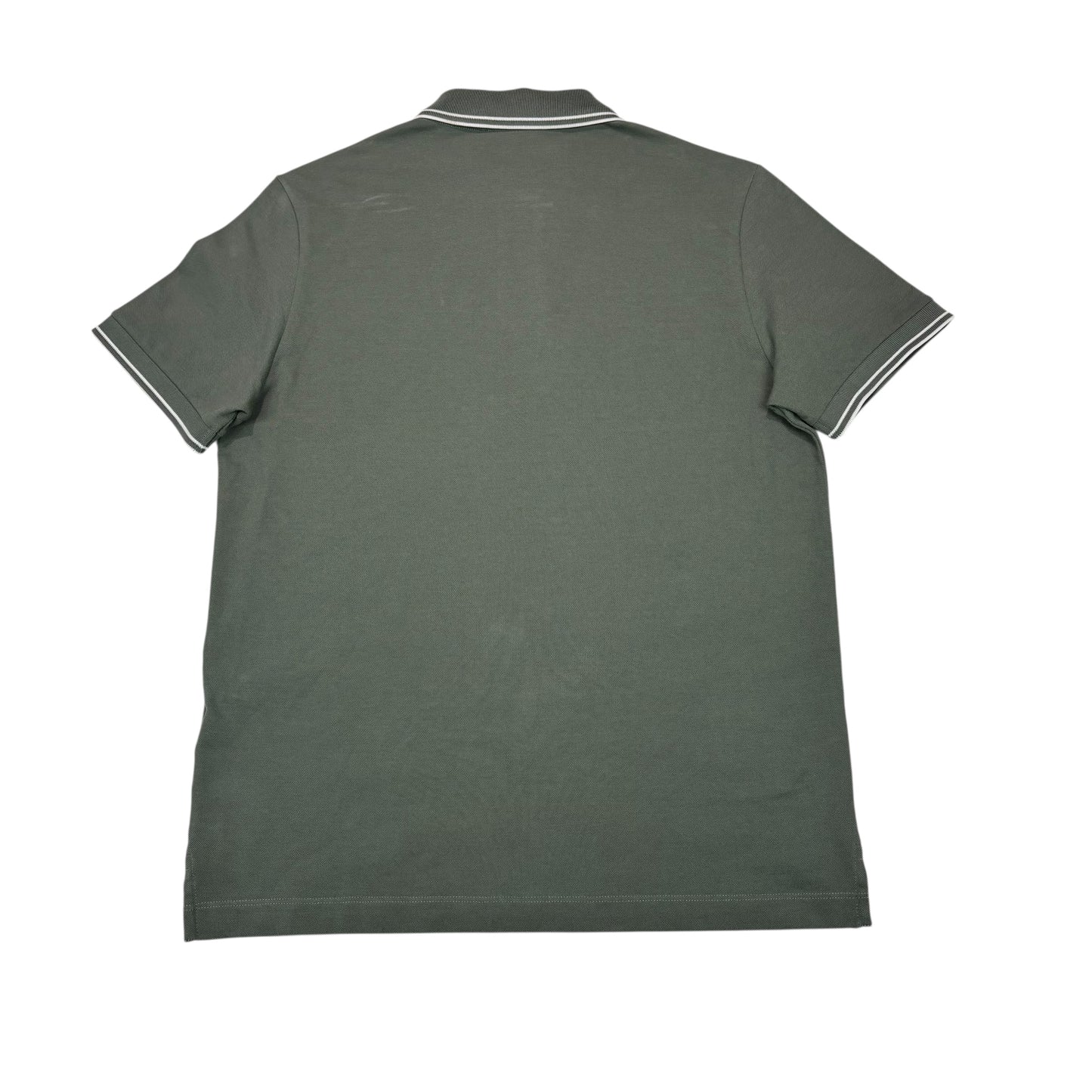 Stone Island Green with White Stripes Patch Logo Polo Shirt