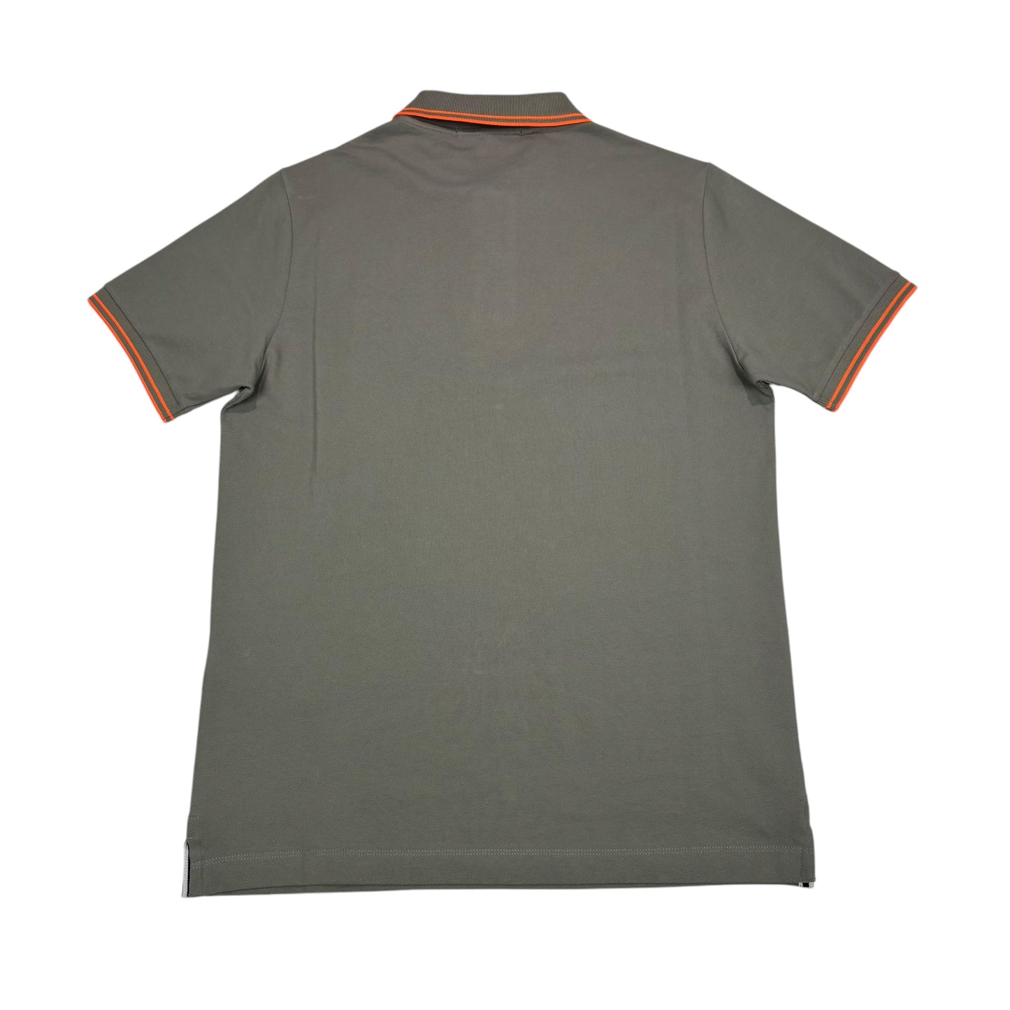 Stone Island Green with Orange Stripes Patch Logo Polo Shirt