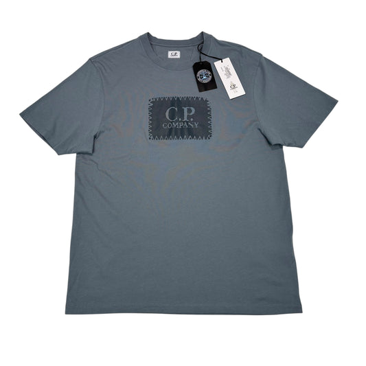 CP Company Stormy Weather Blue Printed Spell Out TShirt