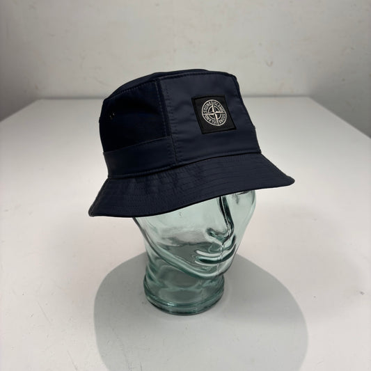 Stone Island Navy Blue Patch Logo Bucket Hat