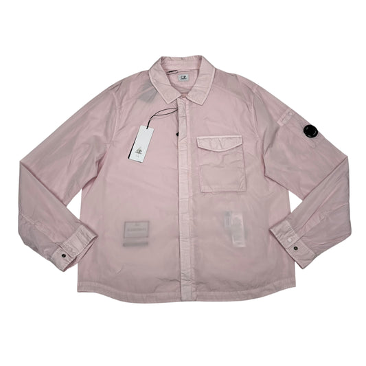 CP Company Pink Nylon Chrome-R Single Goggle Garment Dyeing Overshirt Jacket