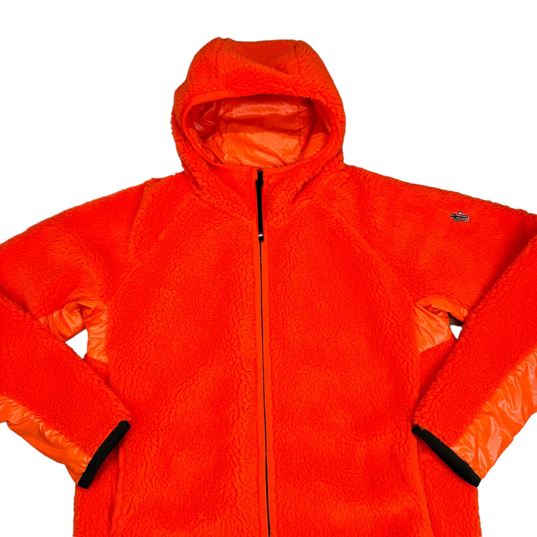 Moncler Orange Fleece Grenoble Polyester Zip Up Hoodie