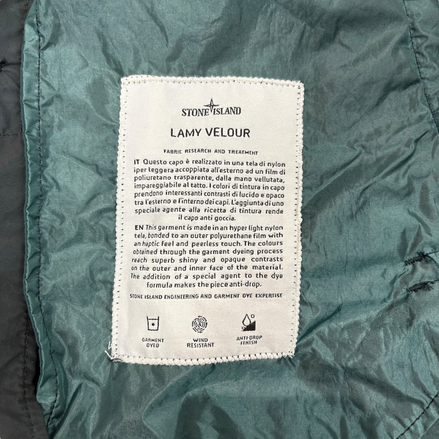 Stone Island Black Patch Logo LongLine Lamy Velour Jacket