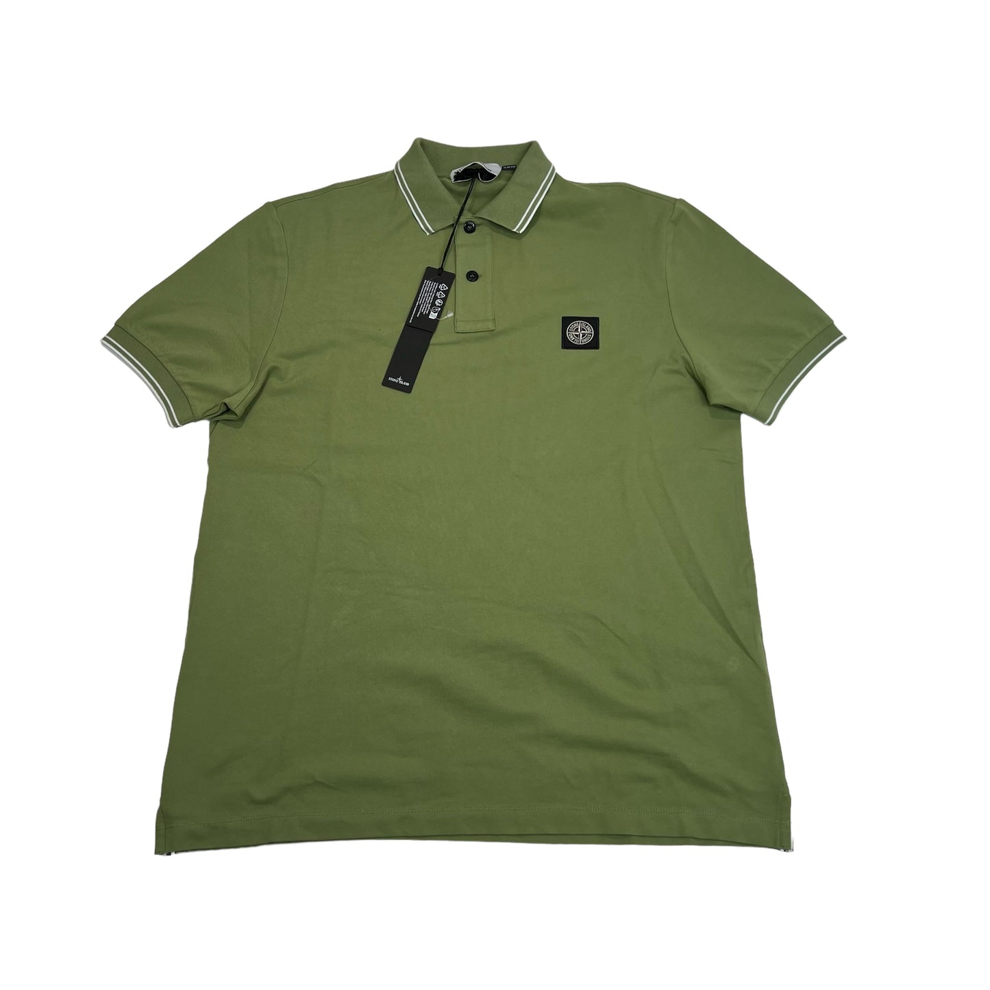 Stone Island Green Patch Logo Polo TShirt