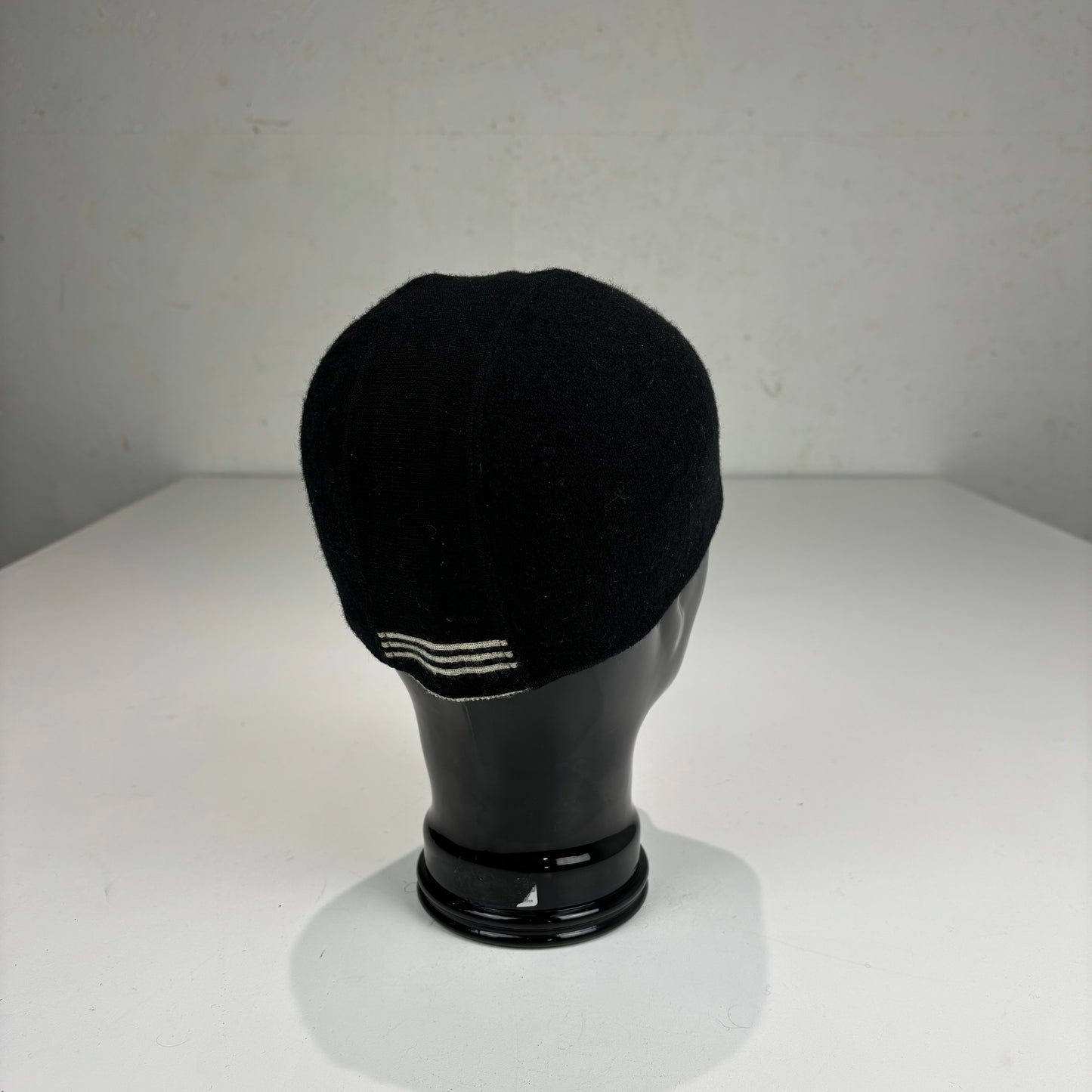 Stone Island Black vintage Woollen Spell out Knitted Beanie